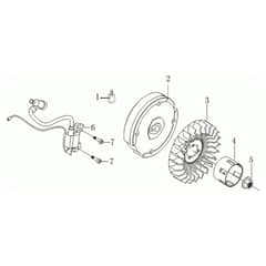 MH 175 RKS - Oleo-Mac Tiller Flywheel and coil Diagram