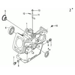 MH 198 RKS - Oleo-Mac Tiller Crankcase Diagram