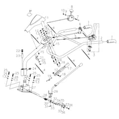 MH 198 RKS - Oleo-Mac Tiller Handlebar Diagram