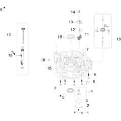 MISTRAL 72/12.5 K H (3in1) (K1250) EURO 5 - Oleo-Mac Ride On Mower Crankcase cover Diagram