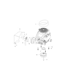 MISTRAL 72/12.5 K H (3in1) (K1250) EURO 5 - Oleo-Mac Ride On Mower Engine and blade brake Diagram