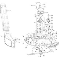 MISTRAL 72/12.5 K H (3in1) (K1250) EURO 5 - Oleo-Mac Ride On Mower Mowing Deck Diagram