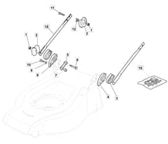 MLFI 55 MGS E85 - 2008 - 291592048/CFR - Mountfield Rotary Mower Lower Handle Diagram