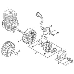 Stihl MM55 - Ignition System, Clutch - Parts Diagram