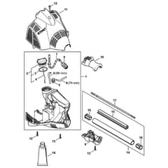 Stihl MM56 - Engine Housing, Drive Tube Assembly - Parts Diagram