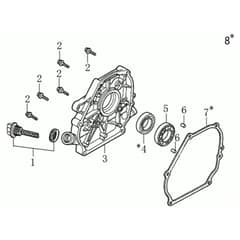 MOTORE K800H - Oleo-Mac Tiller Crankcase cover Diagram