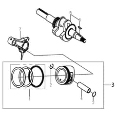 MOTORE K800H - Oleo-Mac Tiller Shaft + piston Diagram