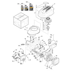 MP1 504 S - 2019-2022 - 294502043/19 - Castel Garden Rotary Mower Engine - Carburator, Tank Diagram