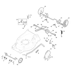 MP1 504 S-H - 2019-2022 - 294502033/19 - Castel Garden Rotary Mower Deck and Height Adjusting Diagram