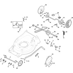 MP1 550 WS Li - 2019 - 294556003/18 - Castel Garden Rotary Mower Deck and Height Adjusting Diagram