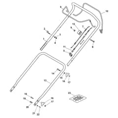 MP1 554 WSQ-B - 2016-2022 - 294556823/16 - Castel Garden Rotary Mower Handle, Upper Part - With Knob Diagram