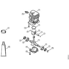 Genuine Stihl MS180 C-BE 2-MIX / C - Cylinder 2-MIX