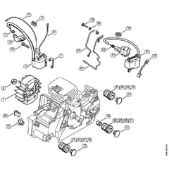 Genuine Stihl MS180 C-BE 2-MIX / G - Ignition system, AV system