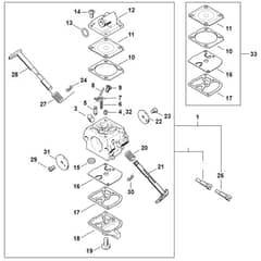 Stihl MS180 C-BE - Carburetor C1Q-S57 - C1Q-S57 - C1Q-S264 - Parts Diagram