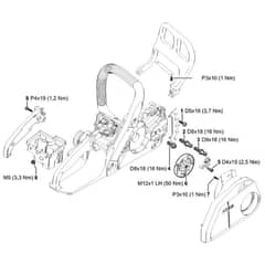Stihl MS180 C-BE - X - Tightening Torques - Parts Diagram