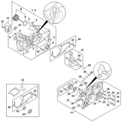 Genuine Stihl MS462 C-M / B - Crankcase