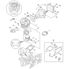 Genuine Stihl MS462 C-M / D - Cylinder, Muffler