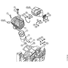 Genuine Stihl MS880 / C - Cylinder, Muffler (09.2009)