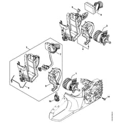 Stihl MSA160 C-B - Electric Motor - Electronic Module - Chain Sprocket Cover - Parts Diagram