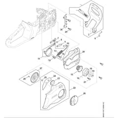 Stihl MSA200.0 C-B - Hand Guard, Chain Brake, Chain Tensioner - Parts Diagram