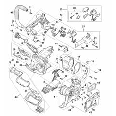 Stihl MSA220.1 T - Electric Motor, Electronic Module, Handle Housing - Parts Diagram