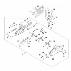 Stihl MSA300.1 C-O - Handle Housing, Handlebar - Parts Diagram