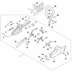 Stihl MSA300.1 - Handle Housing, Handlebar - Parts Diagram