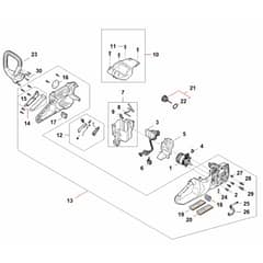 Stihl MSA80.0 C-B - Electric Motor, Electronic Module, Handle Housing - Parts Diagram