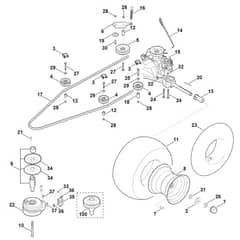 Viking MT4112.0 S - Gearbox, Rear Wheel, Blade Clutch - Parts Diagram