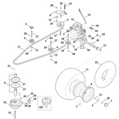Viking MT4112.1 S - Gearbox, Rear Wheel, Blade Clutch - Parts Diagram