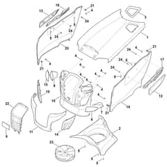 Viking MT5097.1 C - Engine Hood - Parts Diagram