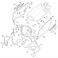 Viking MT5112.1 Z - Engine Hood - Parts Diagram