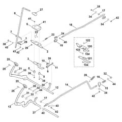 Viking MT6112.0 C - Brake And Gearbox Control - Parts Diagram