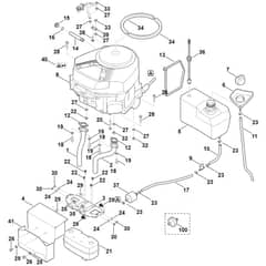 Viking MT6112.0 ZL - Engine, Tank - Parts Diagram