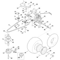Viking MT6112.0 ZL - Gearbox, Rear Wheel, Blade Clutch - Parts Diagram