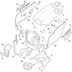 Viking MT6112.1 C - Engine Hood - Parts Diagram