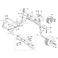 Viking MT640 (1997) - Front Axle - Parts Diagram