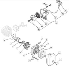 MT 25J - 2006-2007 - 282210103/MO6 - Mountfield Trimmer Recoil Starter Diagram
