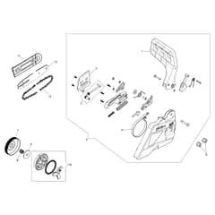 MTH 4000 - Efco Chainsaw Chain Cover Diagram