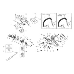 MTH 5100 - Efco Chainsaw Tank and air filter Diagram
