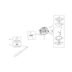 MTT 2500 - Efco Chainsaw Carburettor WT-1163 Diagram