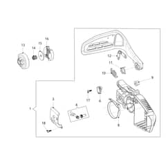 MTTH 2400 - Efco Chainsaw Chain cover and clutch Diagram