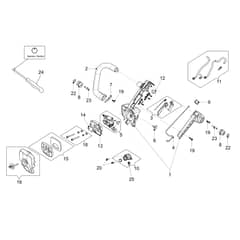 MTTH 2400 - Efco Chainsaw Handle and air filter Diagram