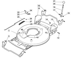 MULCHER 500 PD - 2010 - 291502023/M10 - Mountfield Rotary Mower Deck Diagram