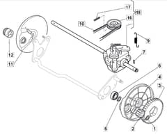 MULCHER 500 PD - 2010 - 291502023/M10 - Mountfield Rotary Mower Transmission Diagram