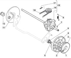 MULCHER 501 PD - 2010 - 291502043/M10 - Mountfield Rotary Mower Transmission Diagram