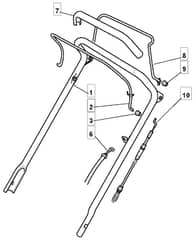 MULCHER 501 PD - 2010 - 291502043/M10 - Mountfield Rotary Mower Upper Handle Diagram