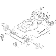 MULTICLIP 47 DAE - 2020 - 298472078/ST1 - Stiga Rotary Mower Deck and Height Adjusting Diagram