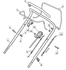 MULTICLIP 500 PD - 2011 - 291502023/M11 - Mountfield Rotary Mower Upper Handle Diagram