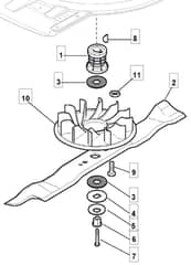 MULTICLIP 504 PDQ 4S - 2008 - 291553043/UM8 - Mountfield Rotary Mower Blade Diagram